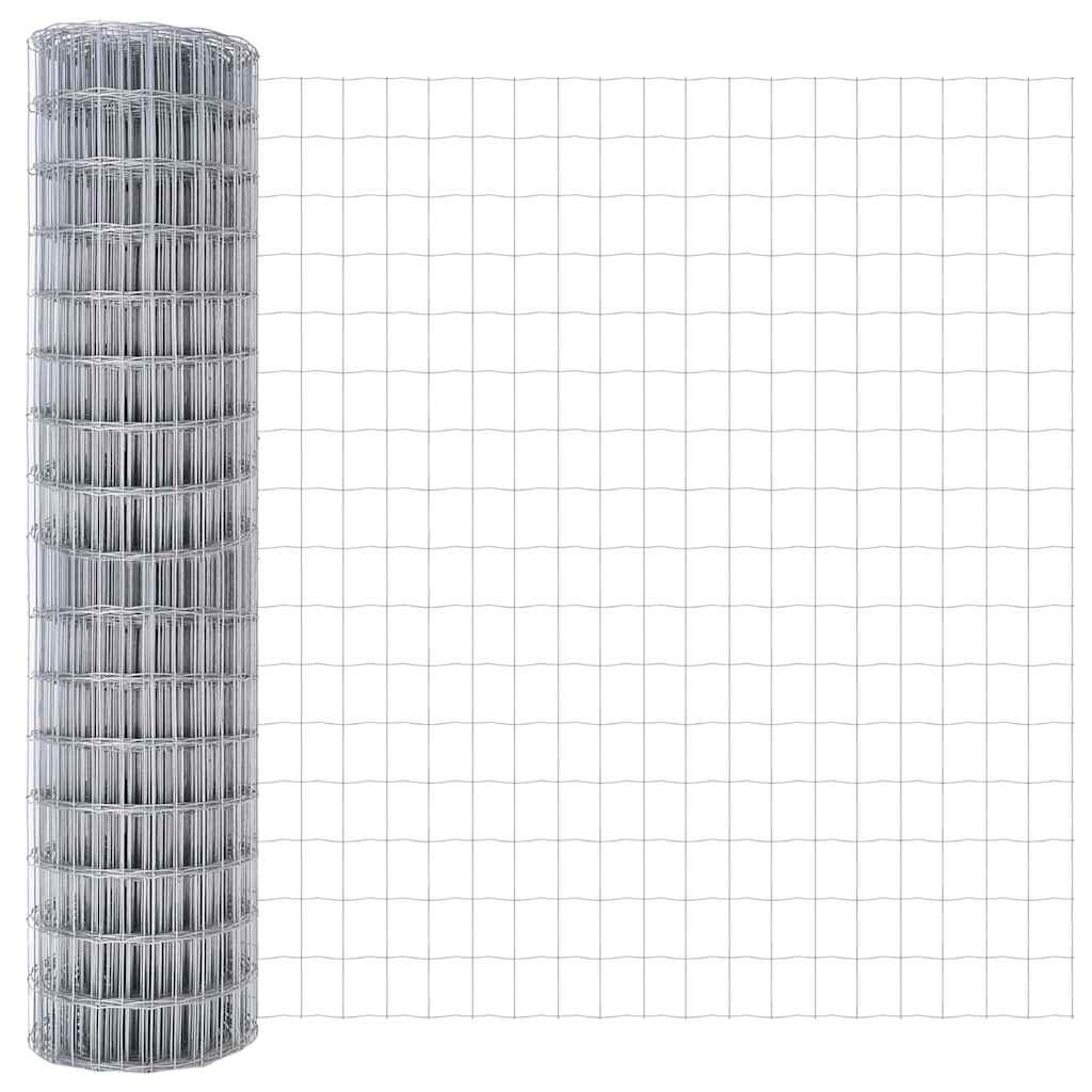 Zaun mit Pfosten Silber 0,8 x 10 m Stahl