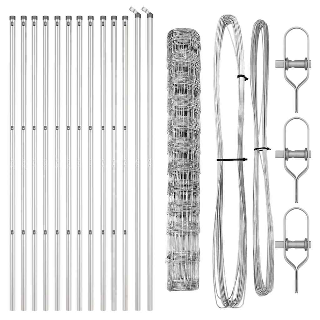 Wildzaun Silber 25 x 1,2 m Verzinkter Stahl