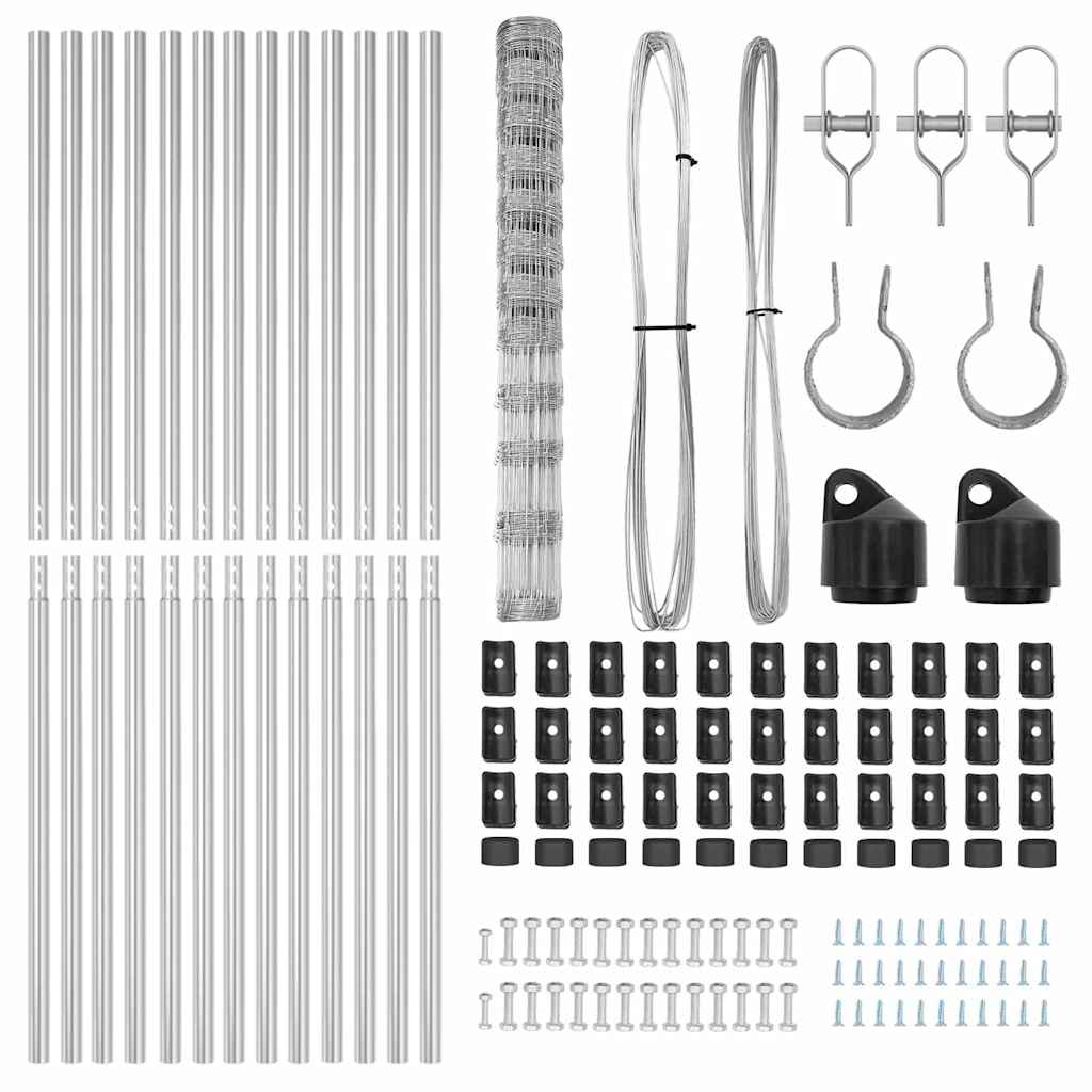 Wildzaun Silber 25 x 1,4 m Verzinkter Stahl