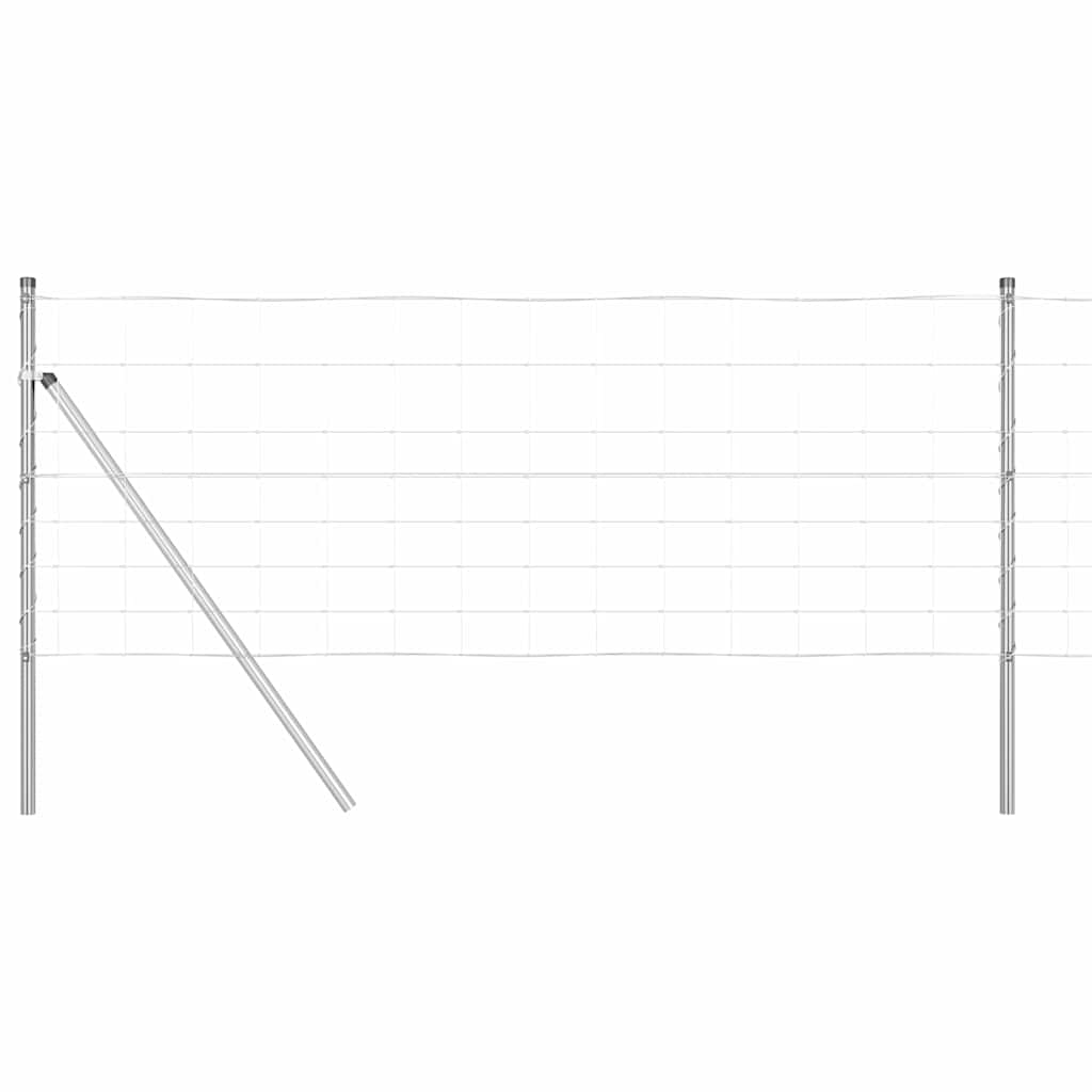 Wildzaun Silber 50 x 0,8 m Verzinkter Stahl