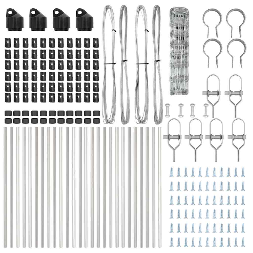 Wildzaun Silber 50 x 0,8 m Verzinkter Stahl