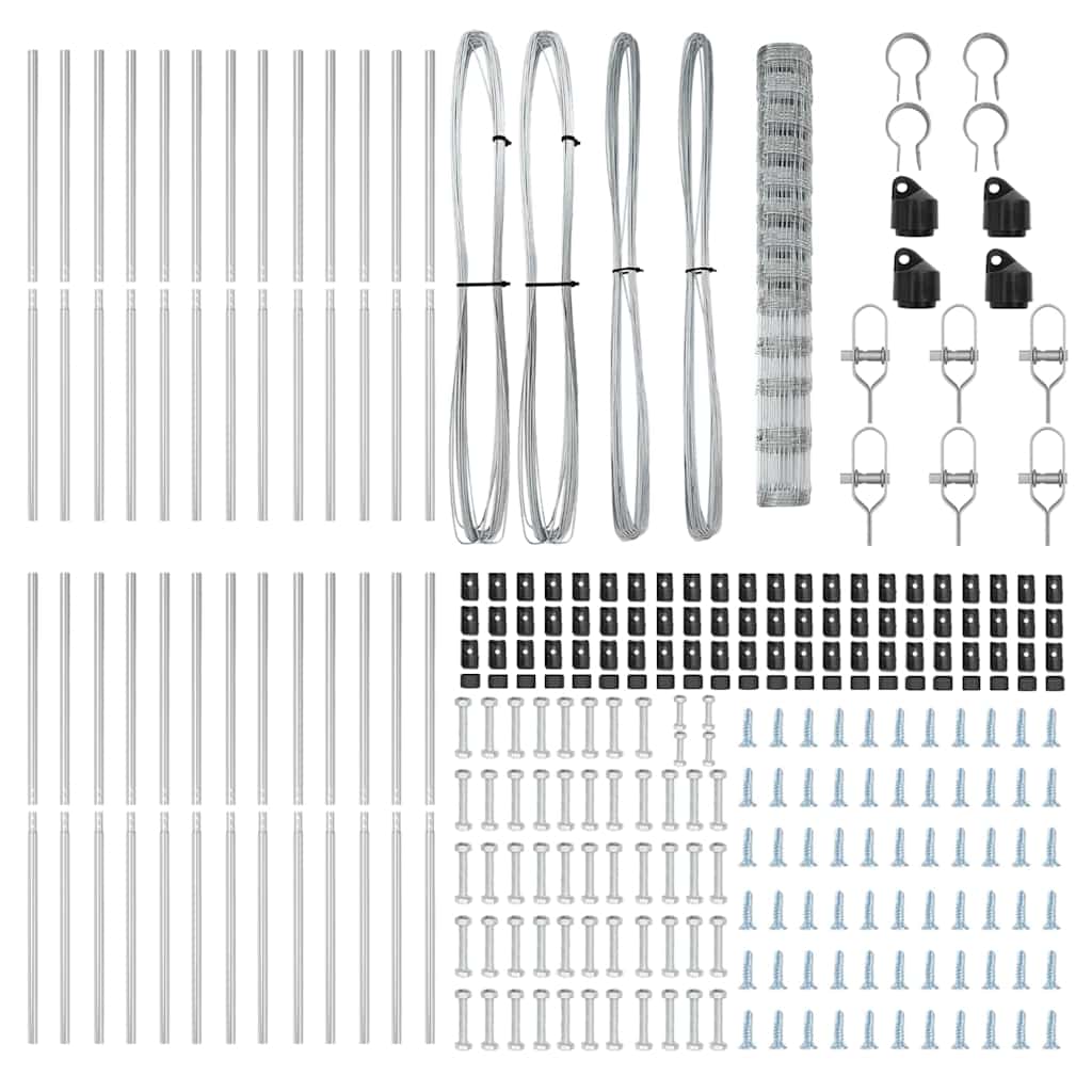 Wildzaun Silber 50 x 1,5 m Verzinkter Stahl