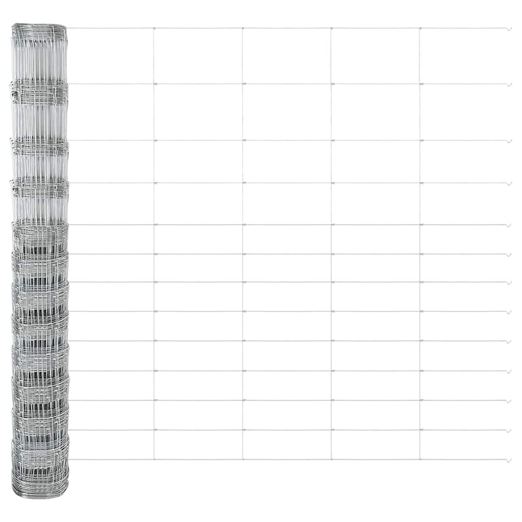 Wildzaun Silber 50 x 1,5 m Verzinkter Stahl