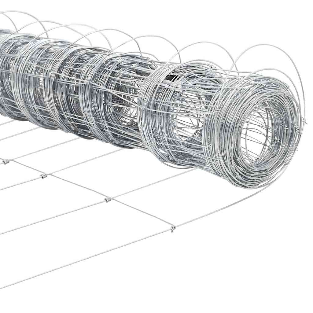 Wildzaun Silber 25 x 1,4 m Verzinkter Stahl