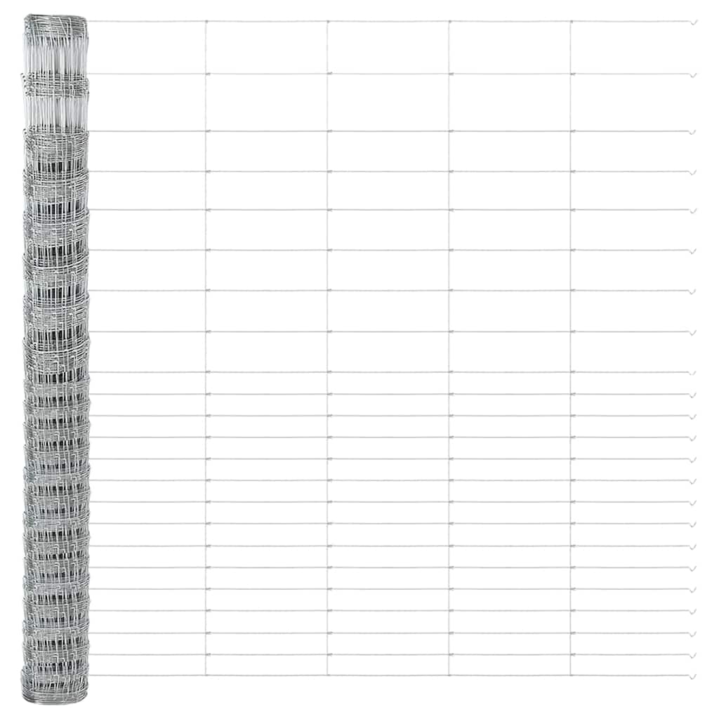 Wildzaun Silber 25 x 1,6 m Verzinkter Stahl