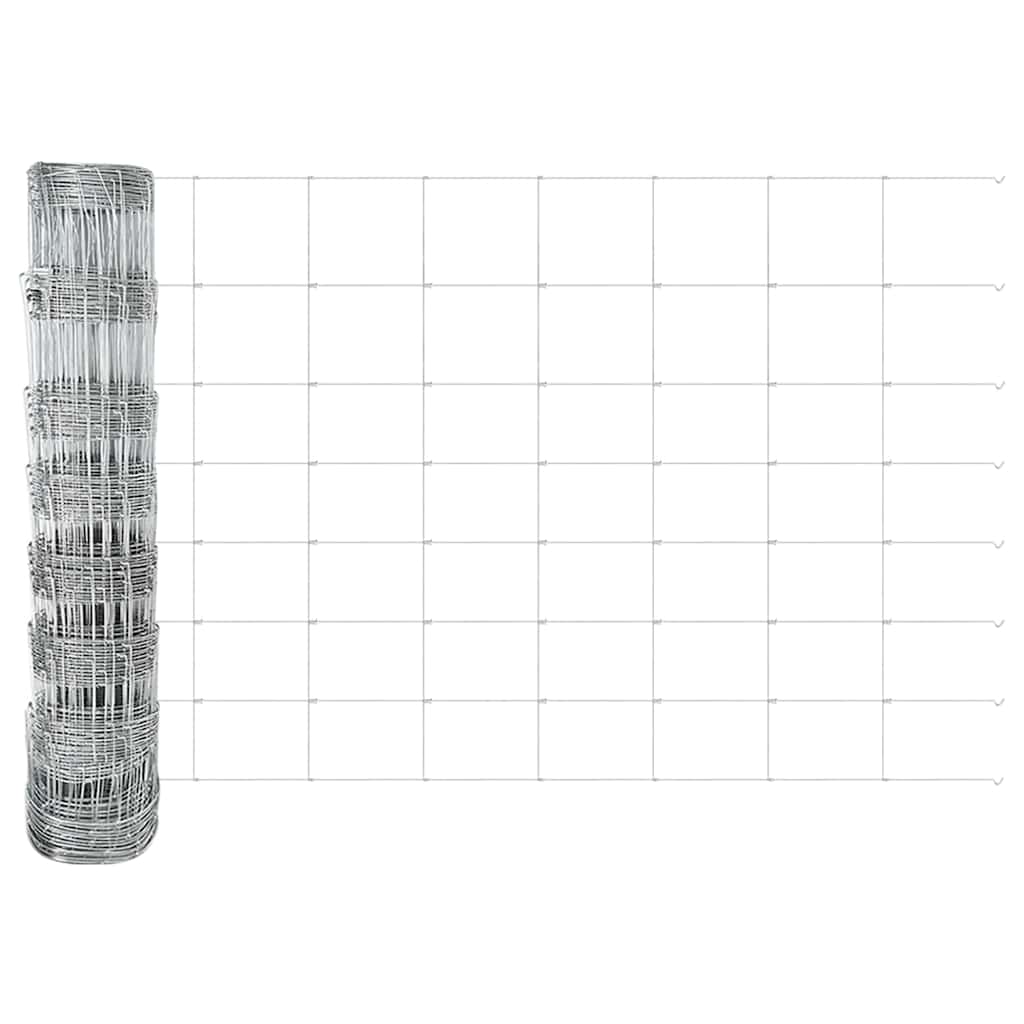 Wildzaun Silber 50 x 0,8 m Verzinkter Stahl