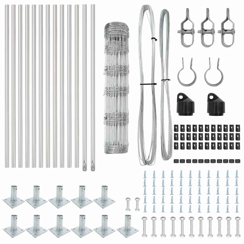 Wildzaun Silber 25 x 0,8 m Verzinkter Stahl