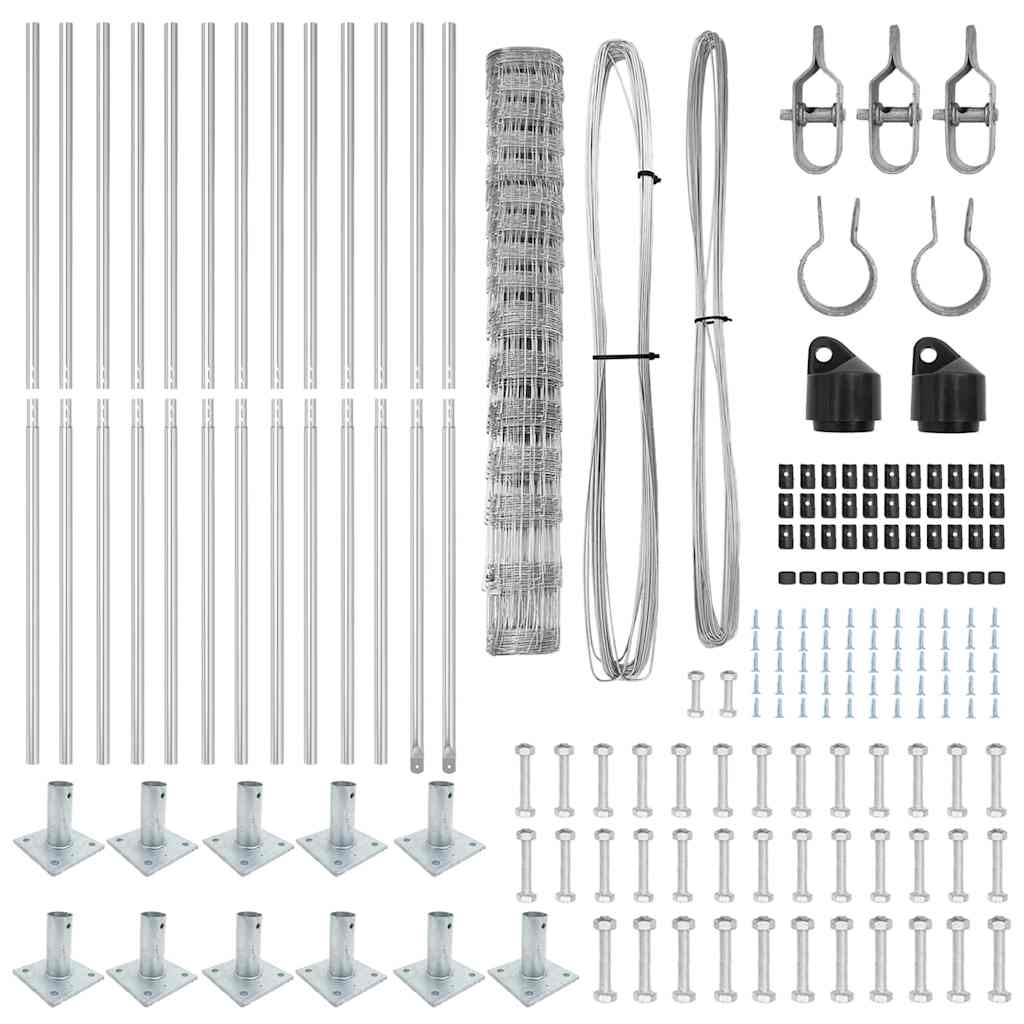 Wildzaun Silber 25 x 1,2 m Verzinkter Stahl