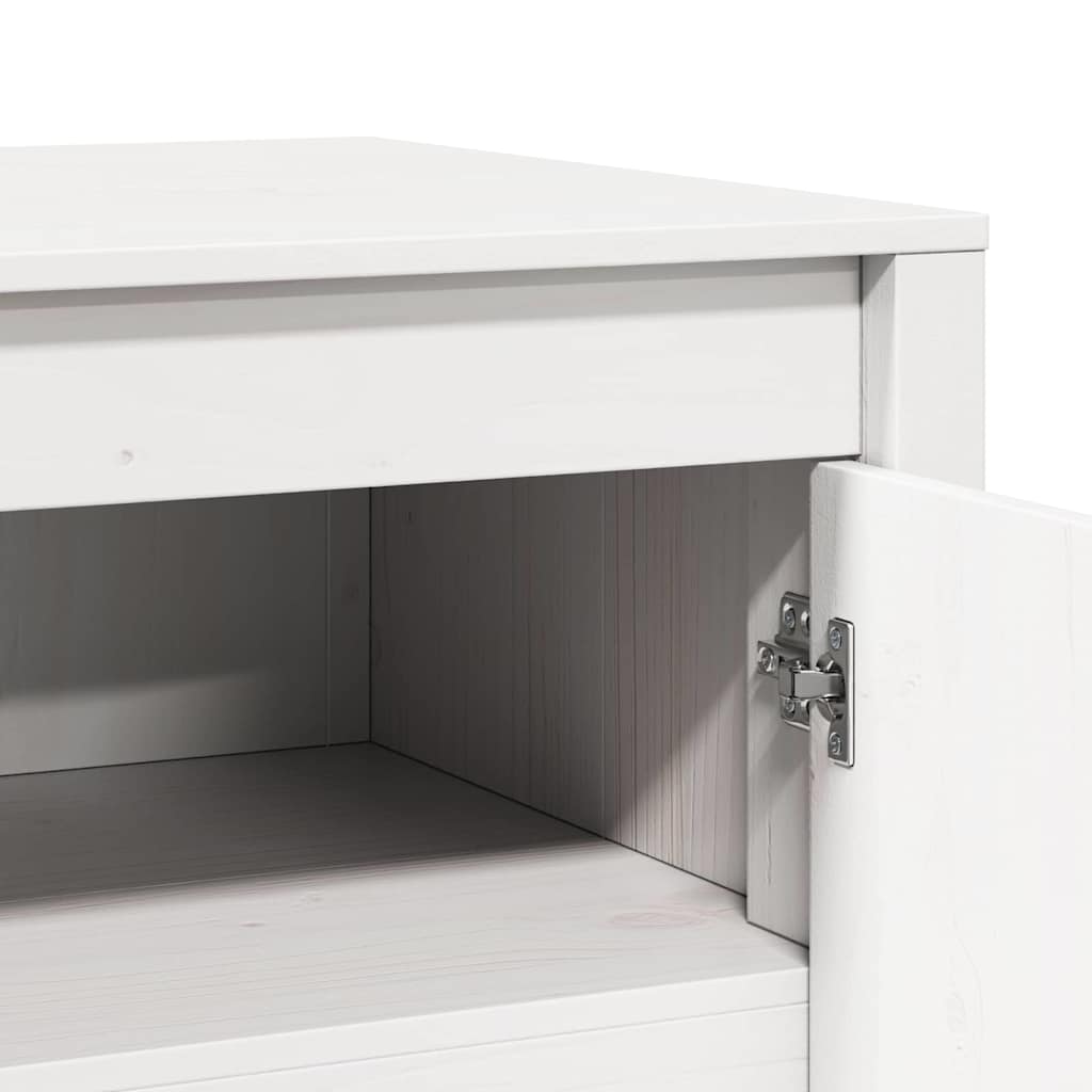 Küchenschrank mit Regal Weiß 106 x 55 x 64 cm Massivholz Kiefer