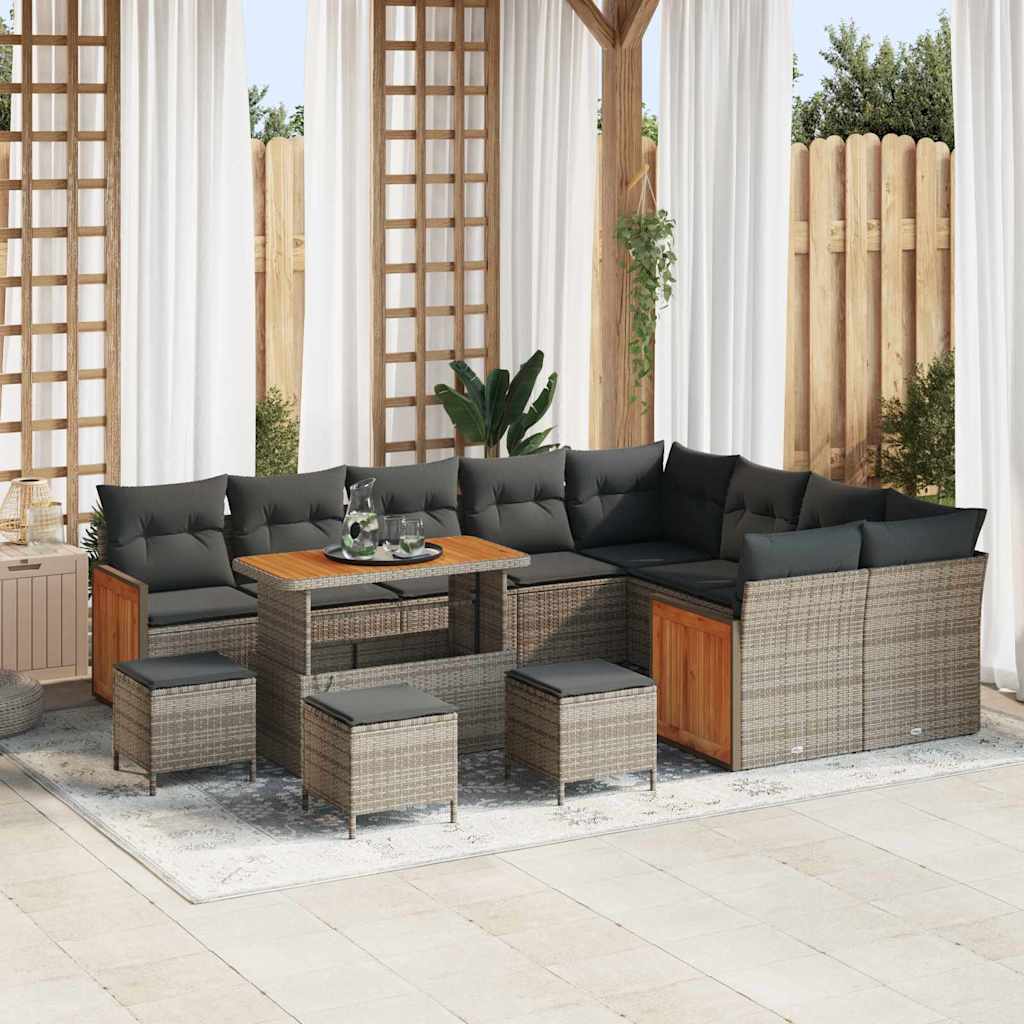 Garten-Sofa-Set 13 pcs Grau Dunkelgrau 110 x 55 x 71 cm