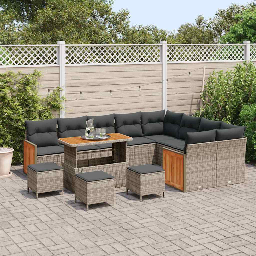 Garten-Sofa-Set 13 pcs Grau Dunkelgrau 110 x 55 x 71 cm