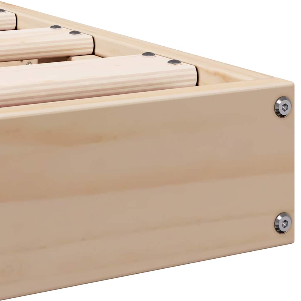 Bodenbettgestell Natur 140 x 210 cm Massivholz Kiefer