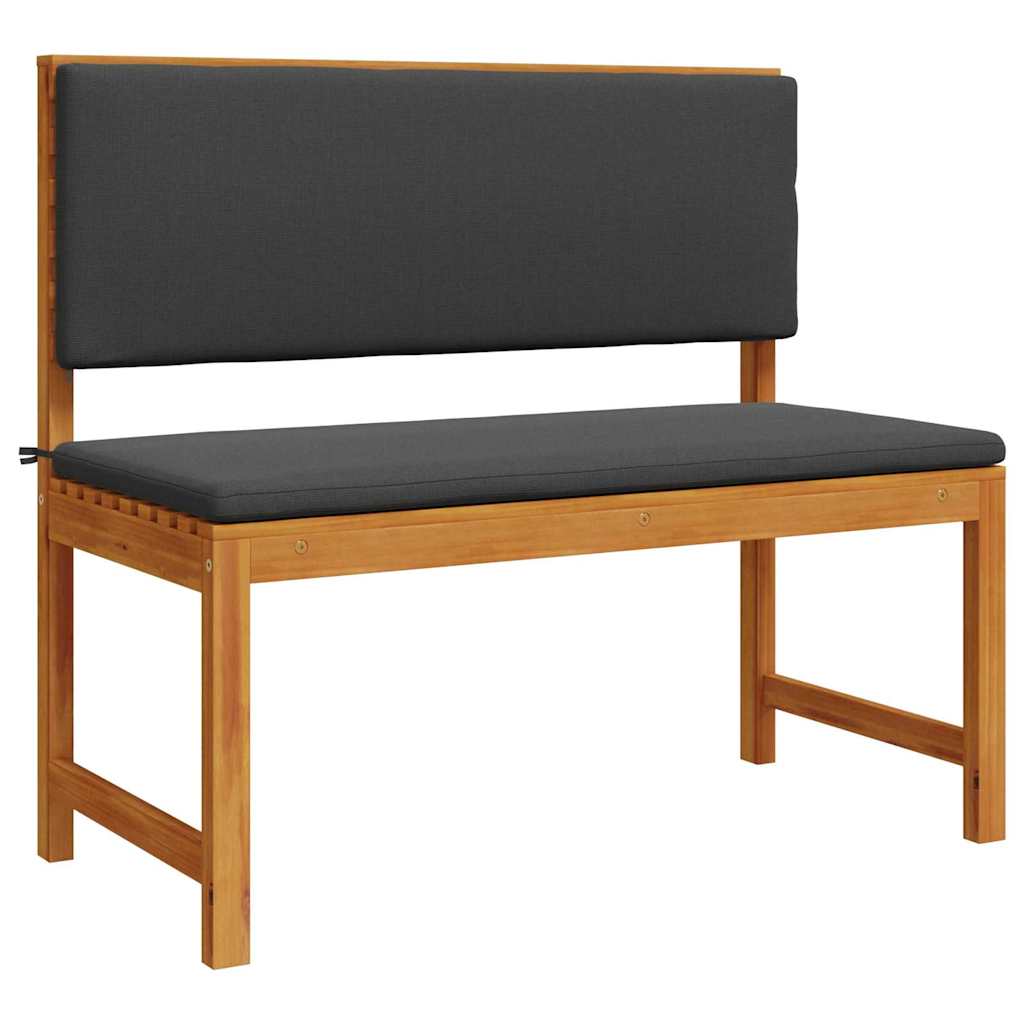 3-teiliges Gartenbank-Set mit Kissen aus solidem Akazienholz