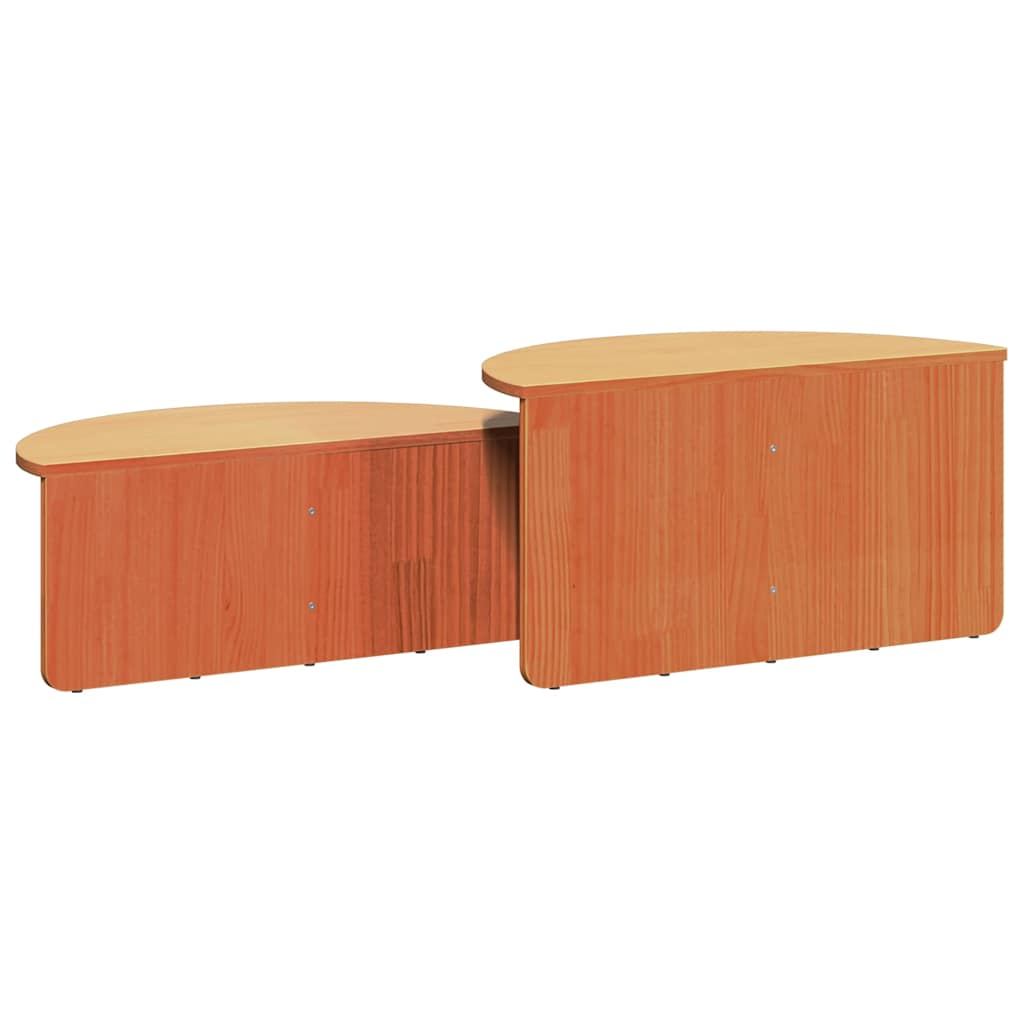 Couchtisch 2 pcs Wachsbraun 79 x 39,5 x 40 cm Massivholz Kiefer