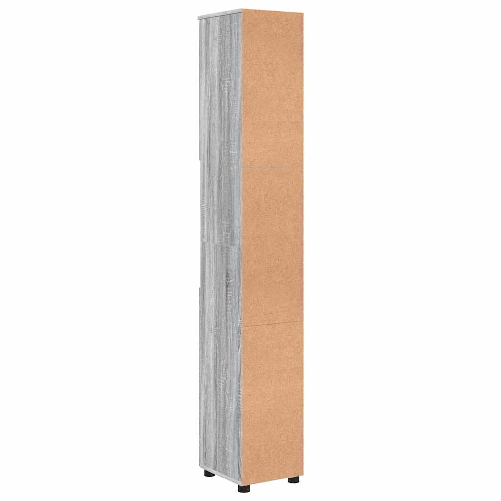 Bad hoher Schrank Grau Sonoma 30 x 35 x 192 cm Holzwerkstoff