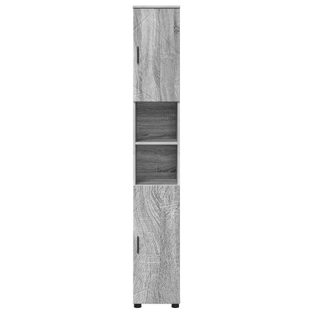 Bad hoher Schrank Grau Sonoma 30 x 35 x 192 cm Holzwerkstoff