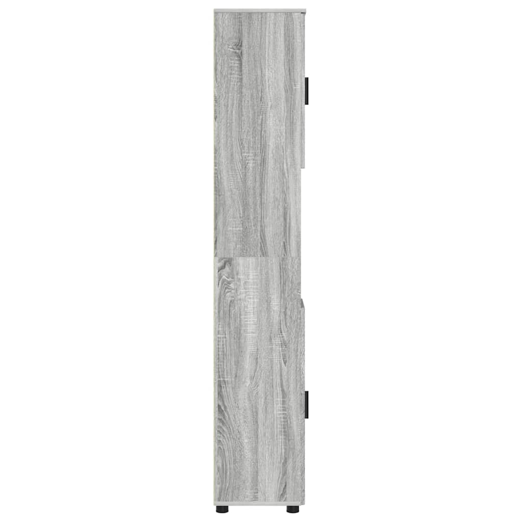Bad hoher Schrank Grau Sonoma 30 x 35 x 192 cm Holzwerkstoff