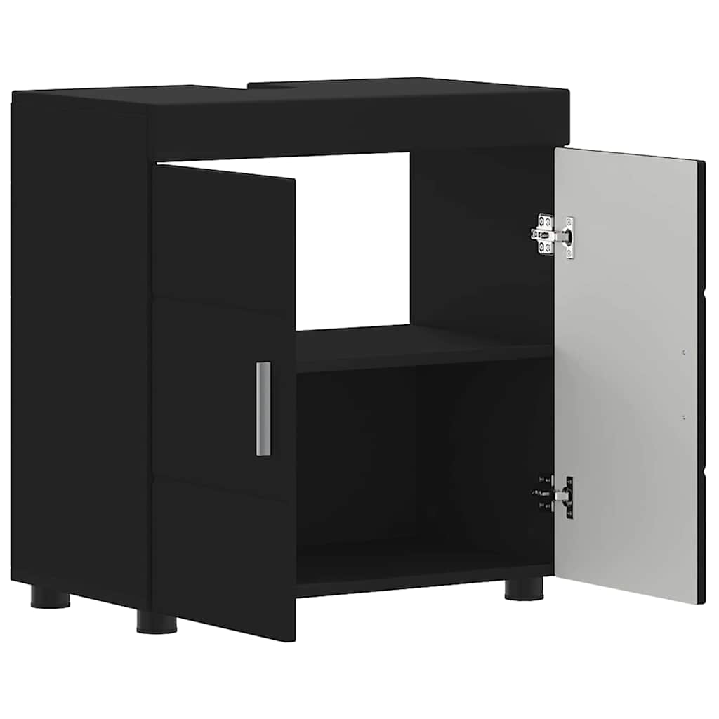 Badezimmer Waschbecken Schrank TULUM Schwarz 60 x 34 x 63 cm