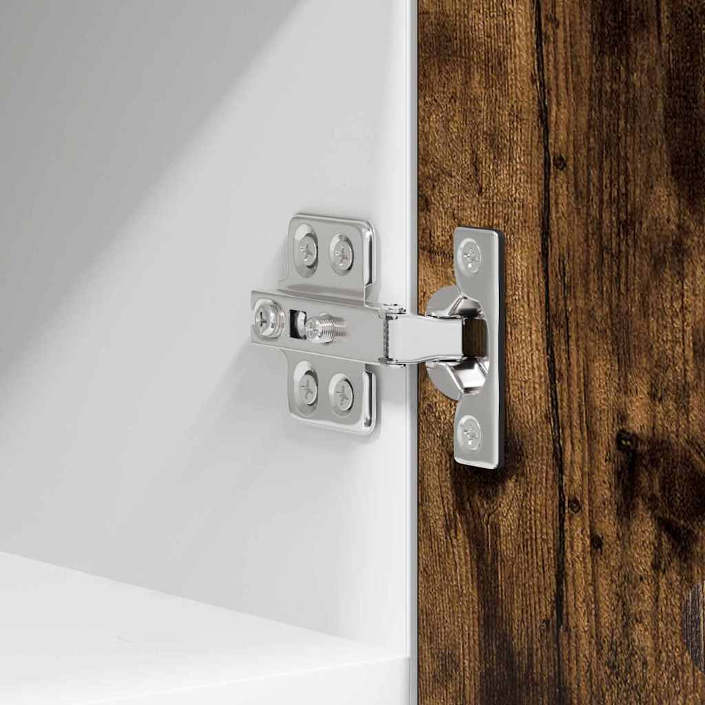 Hängeschrank mit Regal Riga 2 pcs Geräucherte Eiche und Weiß