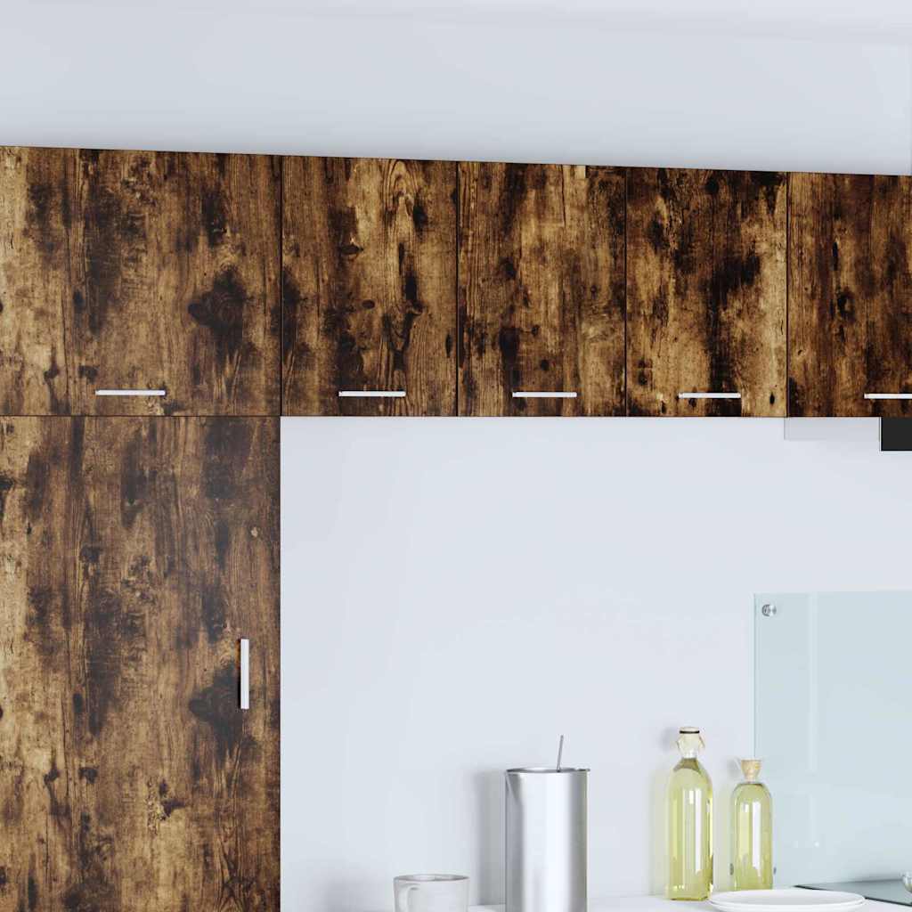 Hängeschrank mit Regal Riga 2 pcs Geräucherte Eiche und Weiß