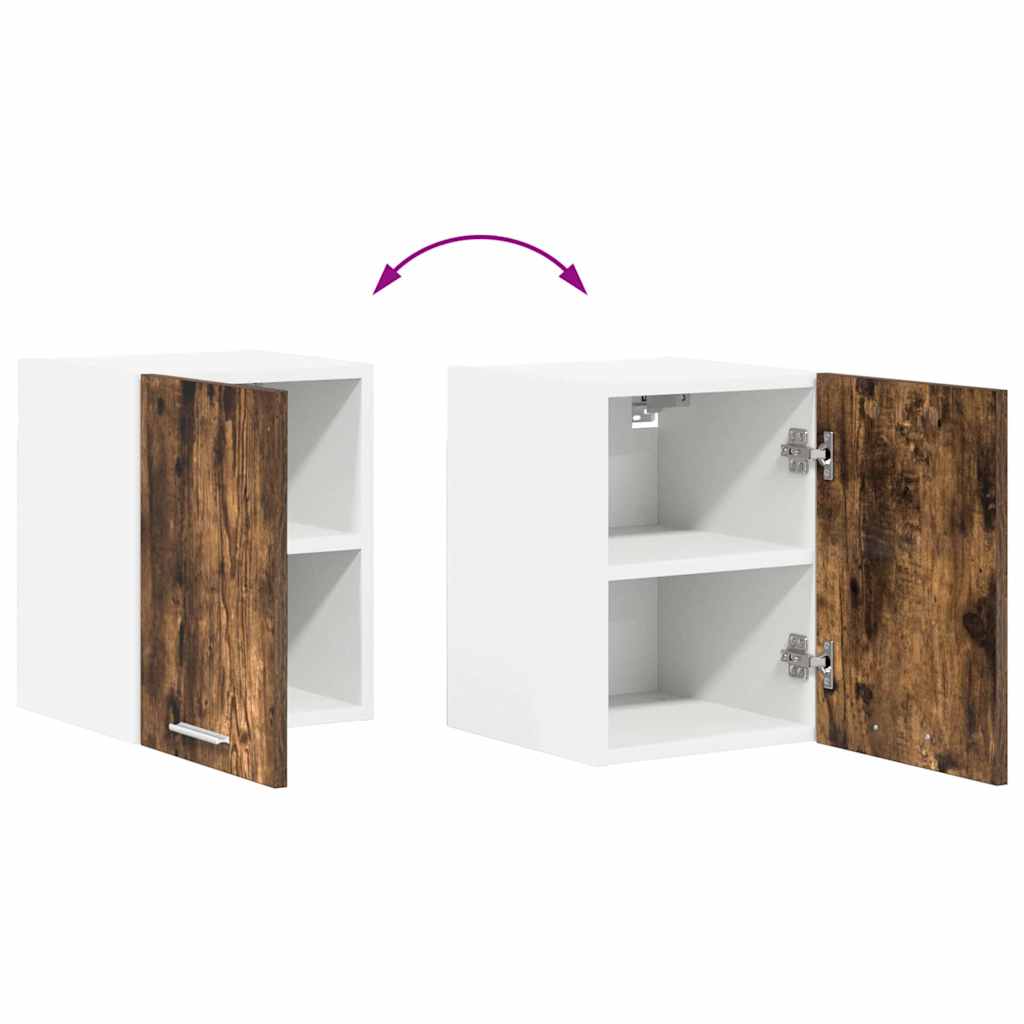 Hängeschrank mit Regal Riga 2 pcs Geräucherte Eiche und Weiß