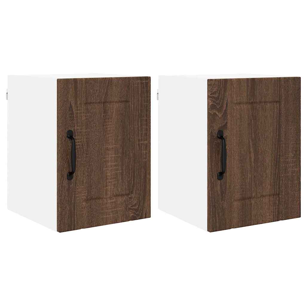 Küchenhängeschrank 2 pcs Braun Eichen-Optik 30 x 31 x 40 cm