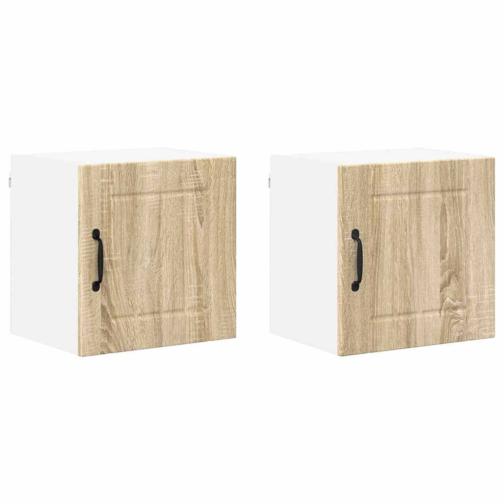 Küchenhängeschrank mit Regal 2 pcs Sonoma-Eiche 40 x 31 x 40 cm