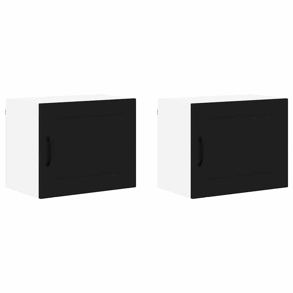 Küchenhängeschrank 2 pcs Schwarz 50 x 31 x 40 cm Holzwerkstoff