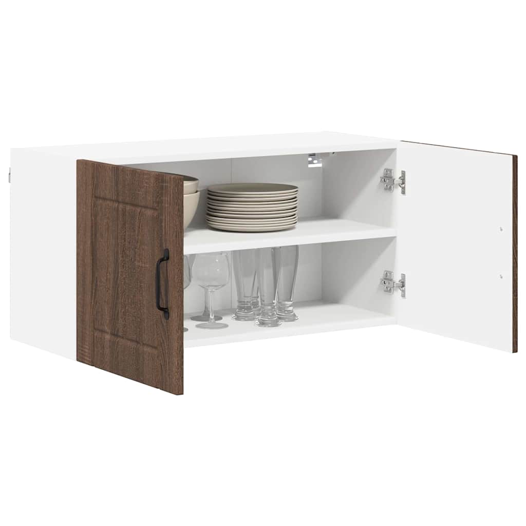 Küchenhängeschrank mit Regal Braun Eichen-Optik 80 x 31 x 40 cm