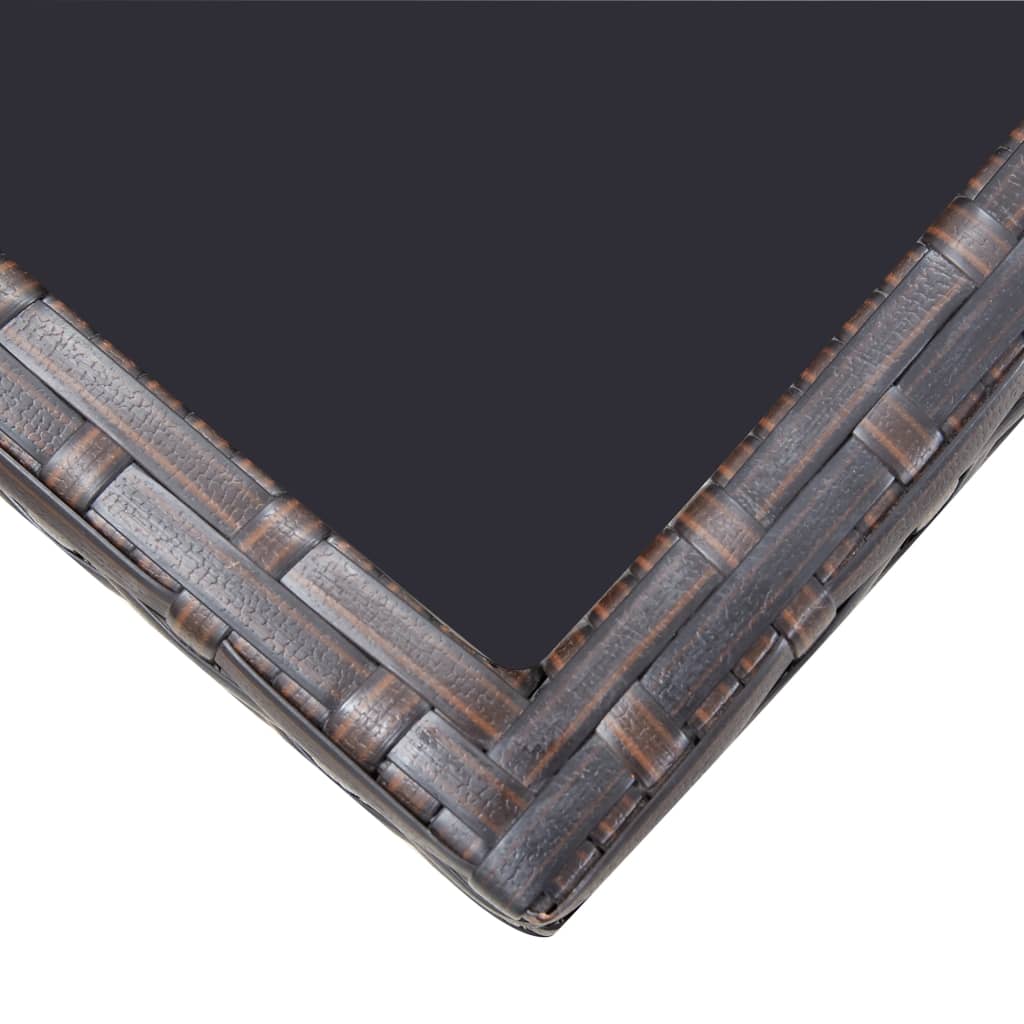 13-tlg. Garten-Essgruppe mit Auflagen Poly Rattan Braun