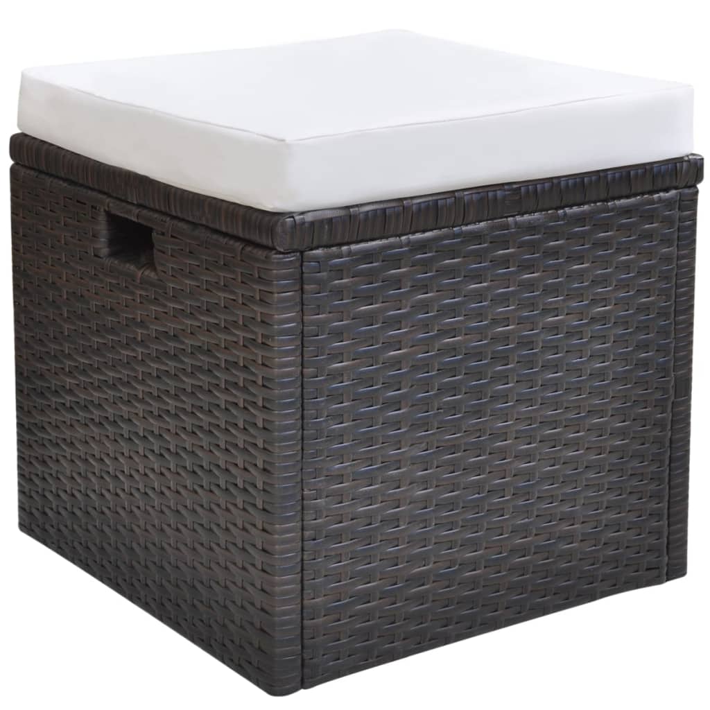 6-tlg. Garten-Essgruppe mit Kissen Poly Rattan Braun