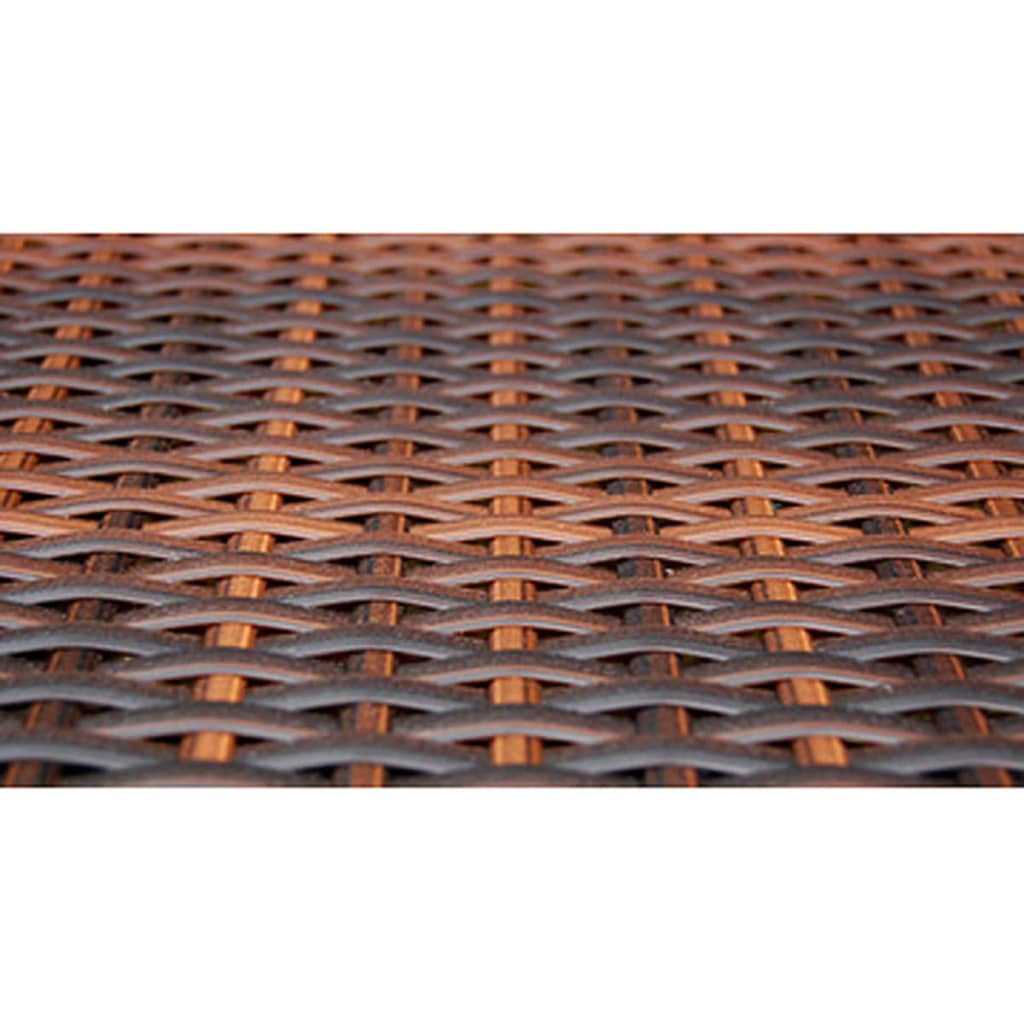 5-tlg. Garten-Essgruppe mit Auflagen Poly Rattan Braun