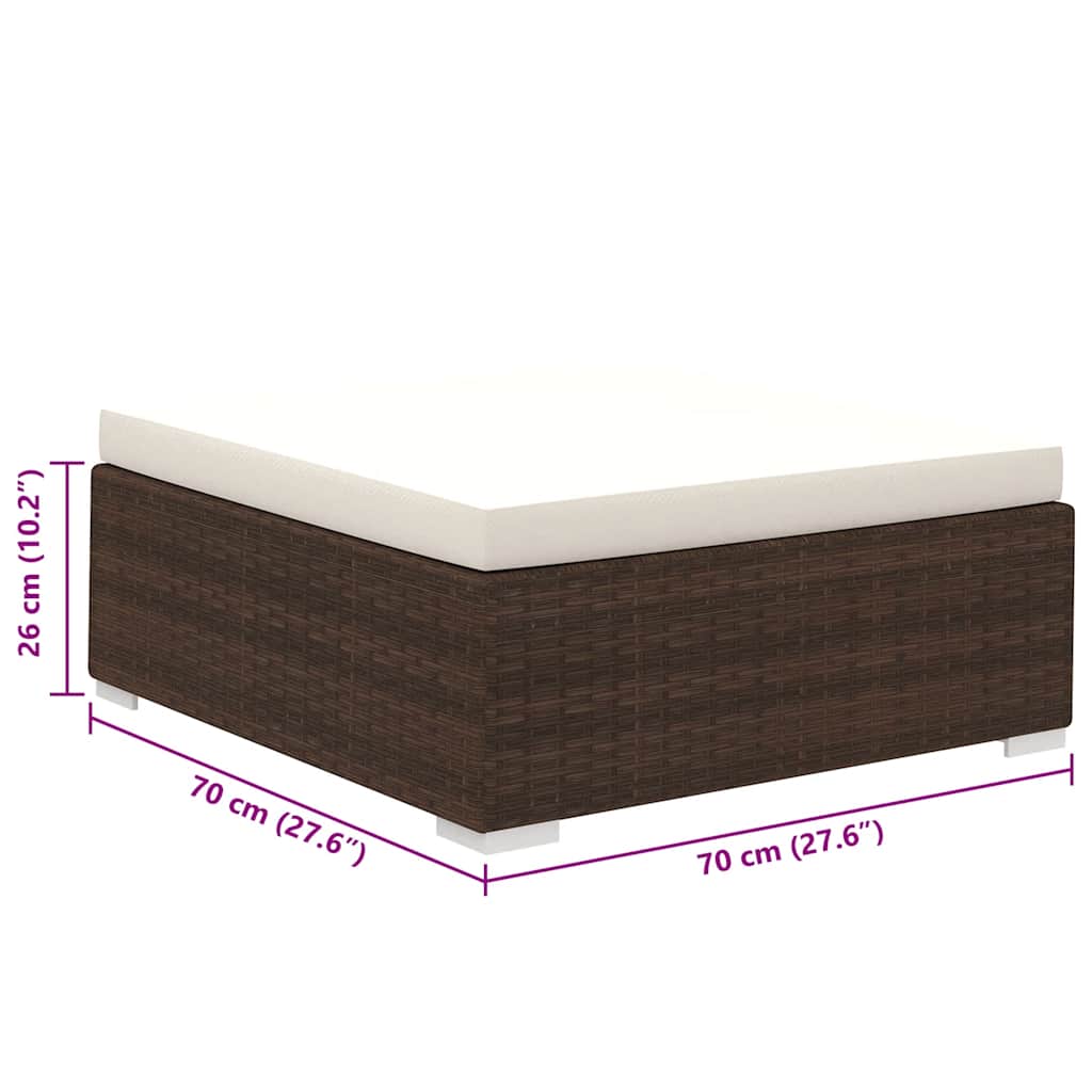 8-tlg. Garten-Lounge-Set mit Auflagen Poly Rattan Braun