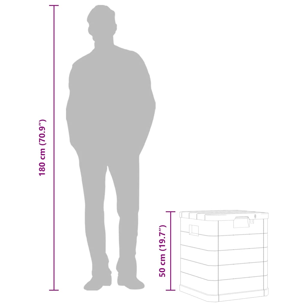 Garten-Aufbewahrungsbox 90 L Hellgrau