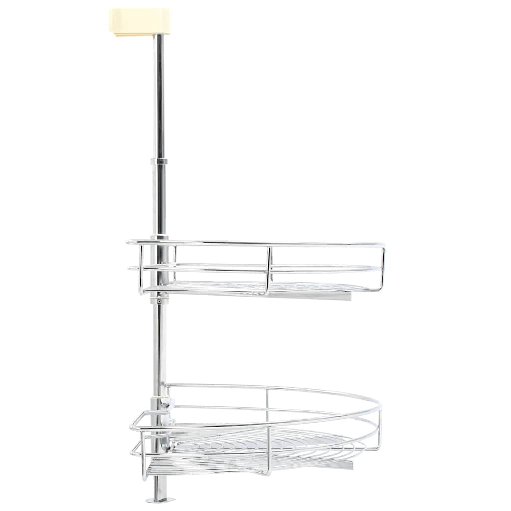 2-stufiger Küchen-Drahtkorb Silbern 180 Grad 75x38x80 cm