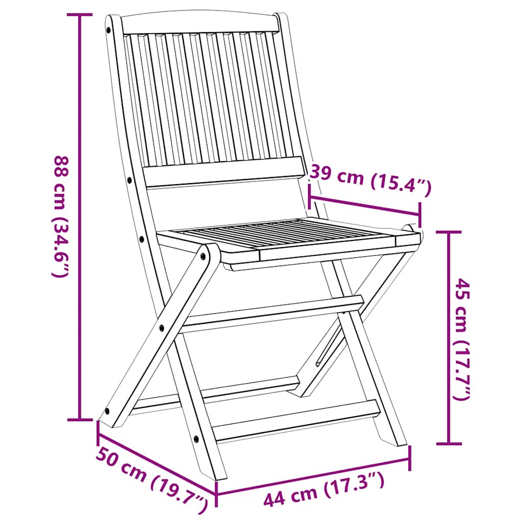 Klappbare Gartenstühle 4 Stk. Massivholz Akazie