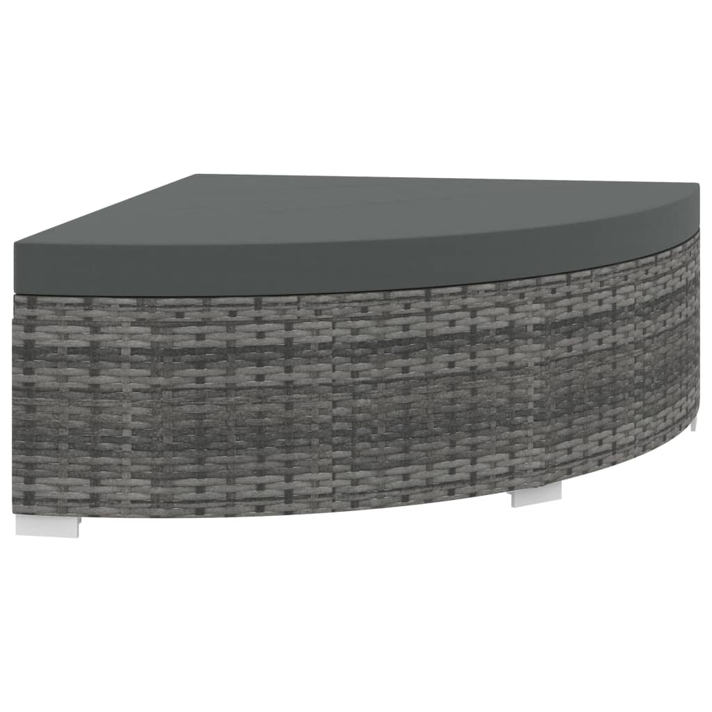 6-tlg. Garten-Lounge-Set mit Kissen Poly Rattan Grau