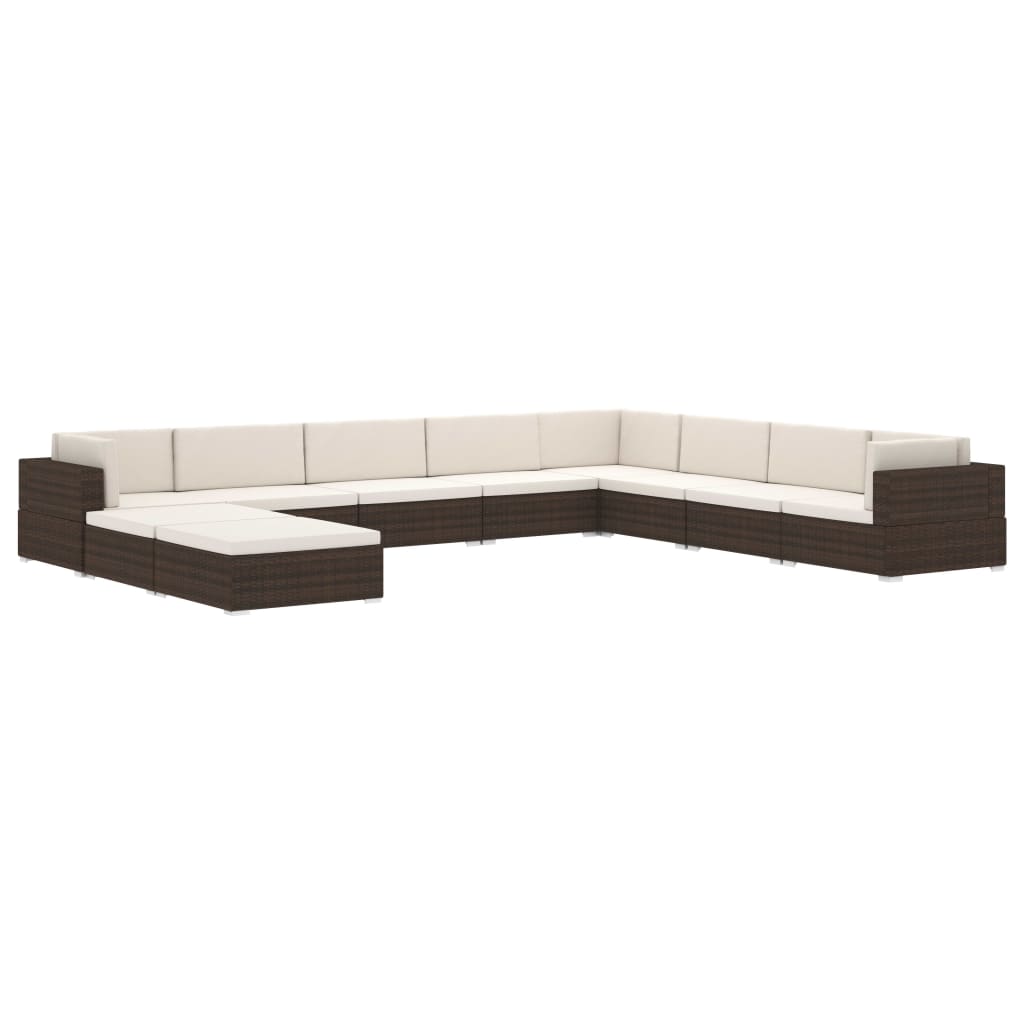 Modular-Sofa-Eckteil 1 Stk. + Auflagen Poly Rattan Braun