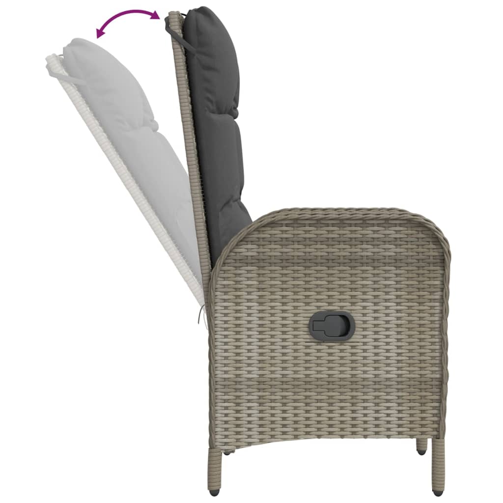 Gartenstühle 2 Stk. Poly Rattan Grau