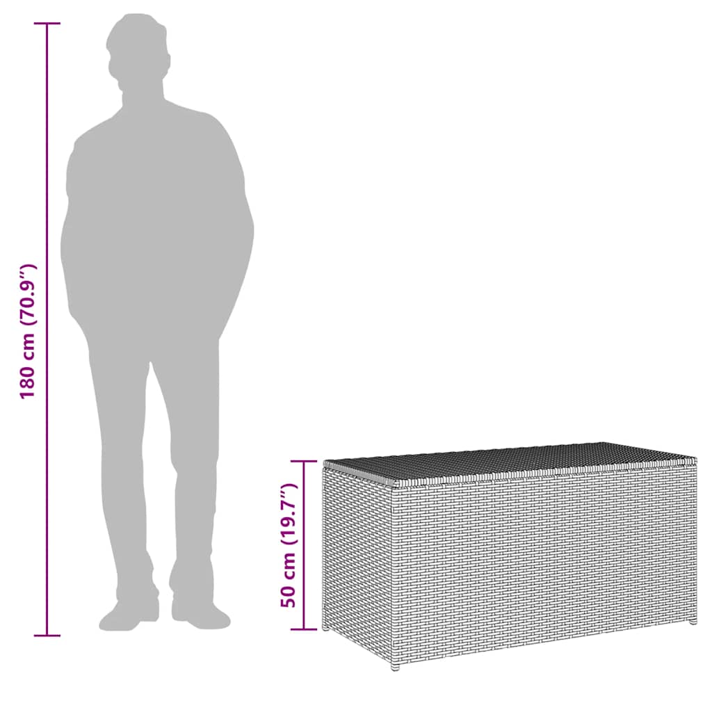 Gartenbox Poly Rattan 100x50x50 cm Grau