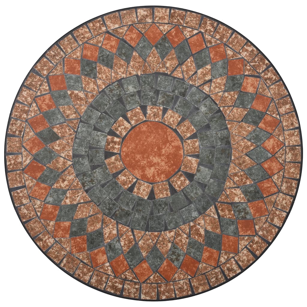 Mosaik-Bistrotisch Orange/Grau 60 cm Keramik