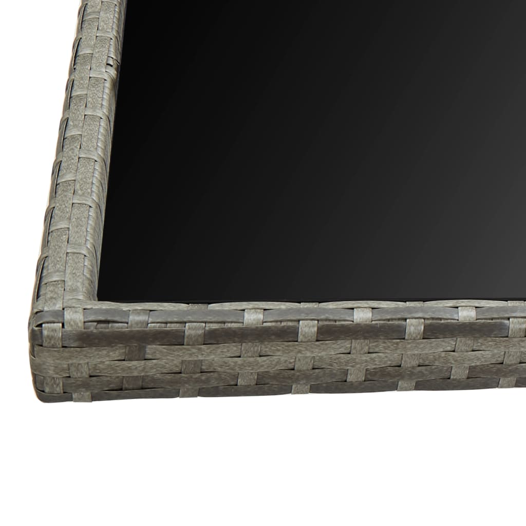 11-tlg. Garten-Essgruppe mit Auflagen Poly Rattan Grau