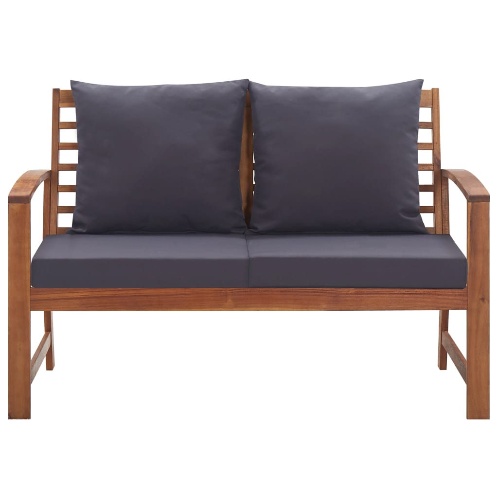 Garten-Lounge-Set mit Auflagen 4-tlg. Massivholz Akazie