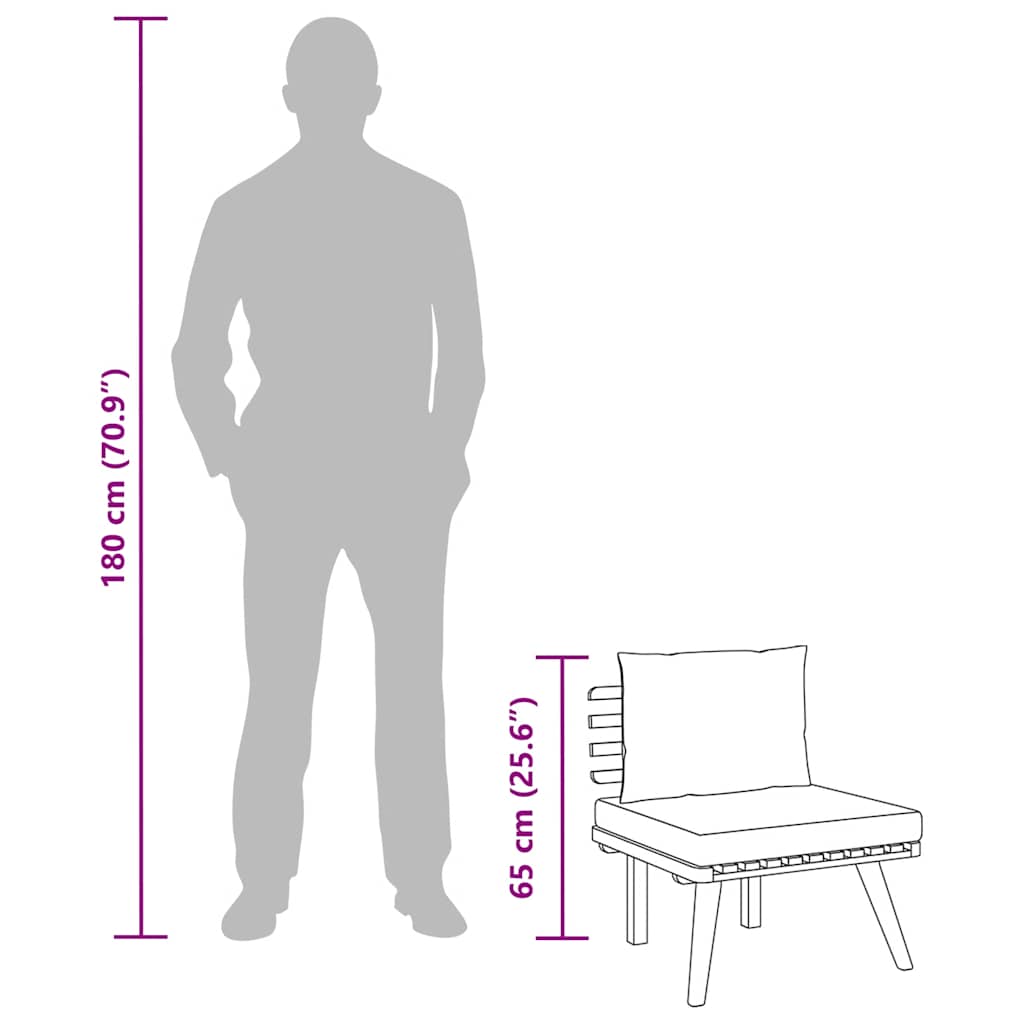 Gartenstuhl mit Kissen Massivholz Akazie