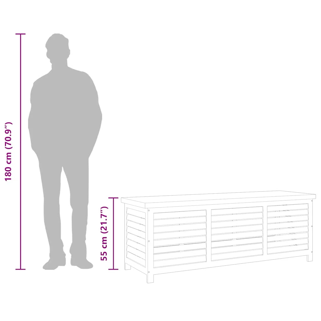 Gartenbox 150x50x55 cm Eukalyptus Massivholz