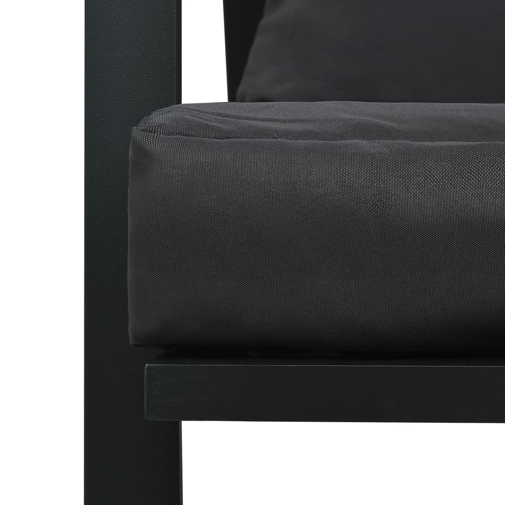 5-tlg. Garten-Lounge-Set mit Auflagen Aluminium Dunkelgrau