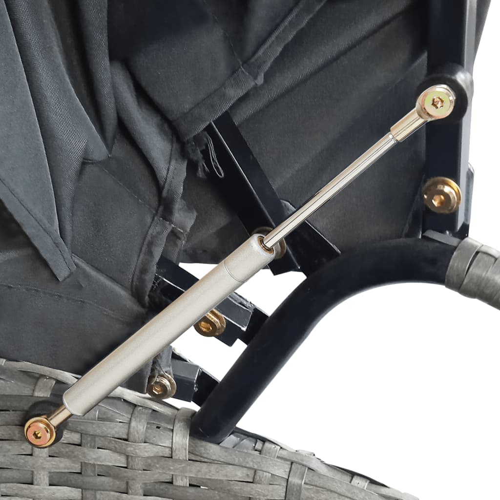 Outdoor-Loungebett mit Dach Grau