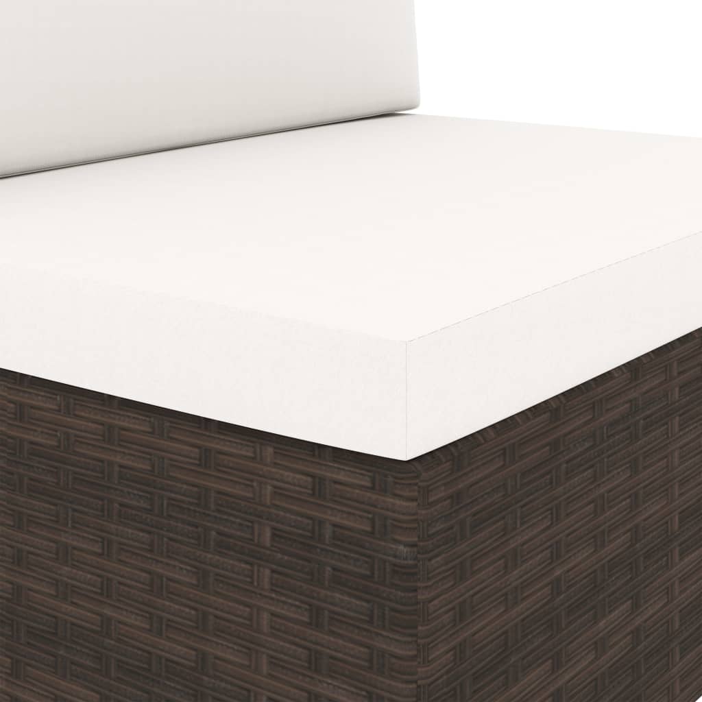 5-tlg. Garten-Lounge-Set Poly Rattan Braun