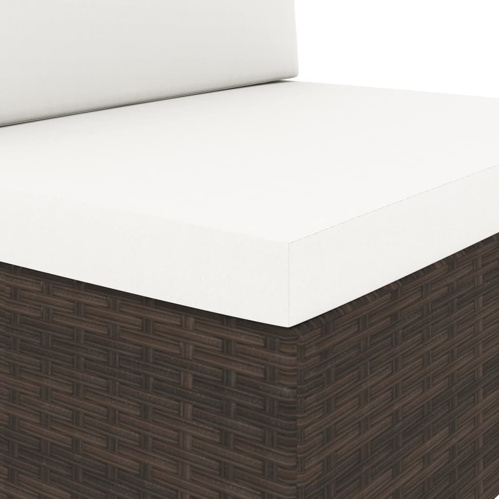 7-tlg. Garten-Lounge-Set Poly Rattan Braun