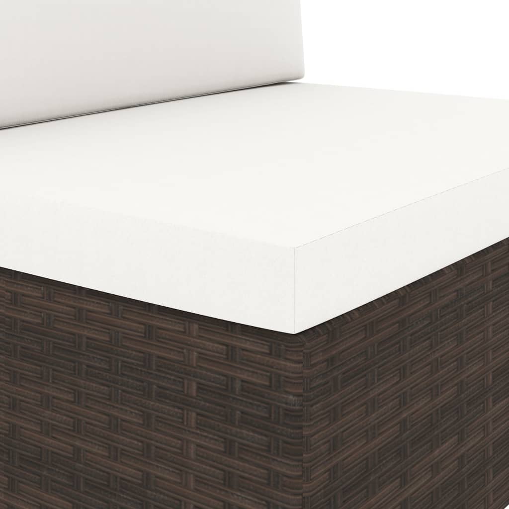 9-tlg. Garten-Lounge-Set Poly Rattan Braun